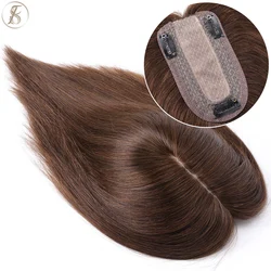 TESS Hair Topper 7x12.5cm Hair Clips Women Topper Natural Hair Wigs 100% Human Hair For Women Silk Base Clip In Hair Extensions
