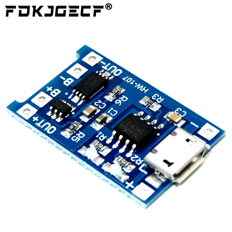 5 шт. Micro USB 5V 1A 18650 TP4056 модуль зарядного устройства литиевой батареи зарядная плата с двухканальная видеокамера с защитой функции 1A литий ионный аккумулятор|Интегральные схемы| | АлиЭкспресс