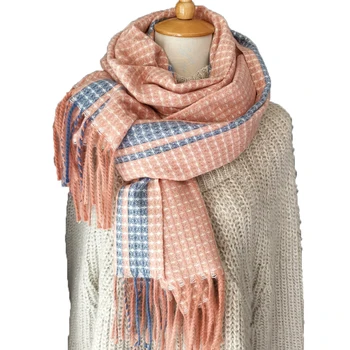 

2020 Women cashmere scarves plaid Cape scarf lady winter autumn long scarf Brand Khaki keep warm female shawl thicker scarf