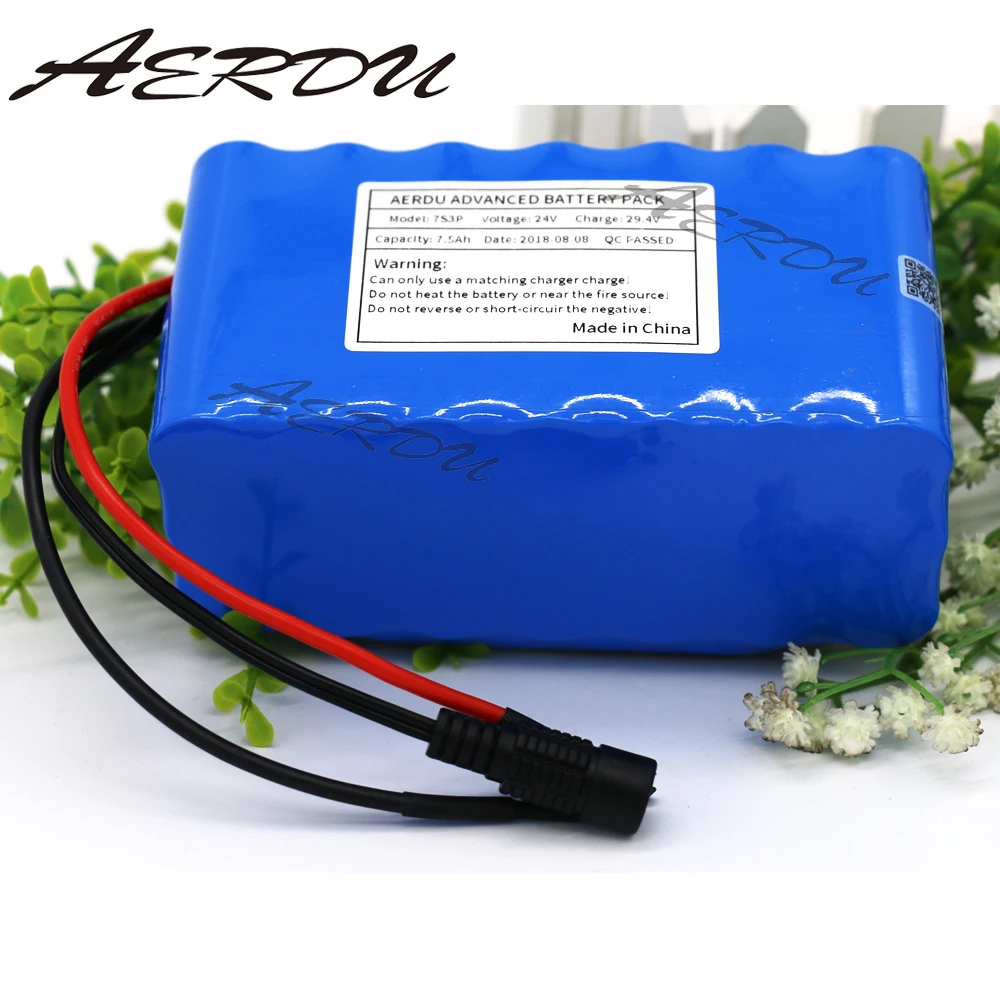 AERDU 24V 7.5Ah 7S3P 29,4 V литий-ионный аккумулятор электрический Одноколесный мопед ebike лампа для скутеров велосипед инвалидная коляска с BMS