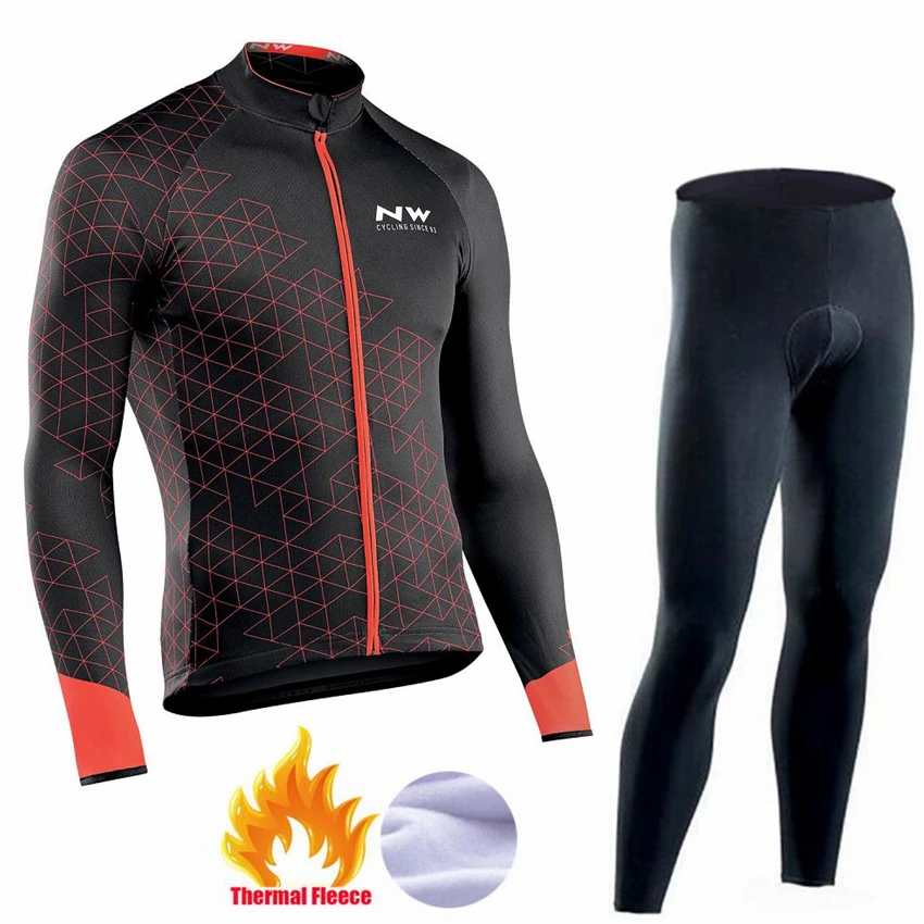 Pic Color Ropa ciclismo теплый зима Термальность флис велосипедная одежда Для Мужчин's Велоспорт Джерси костюм для прогулок верховой езды на велосипеде, MTB Костюмы комбинезон, комплект - Цвет: Pic Color