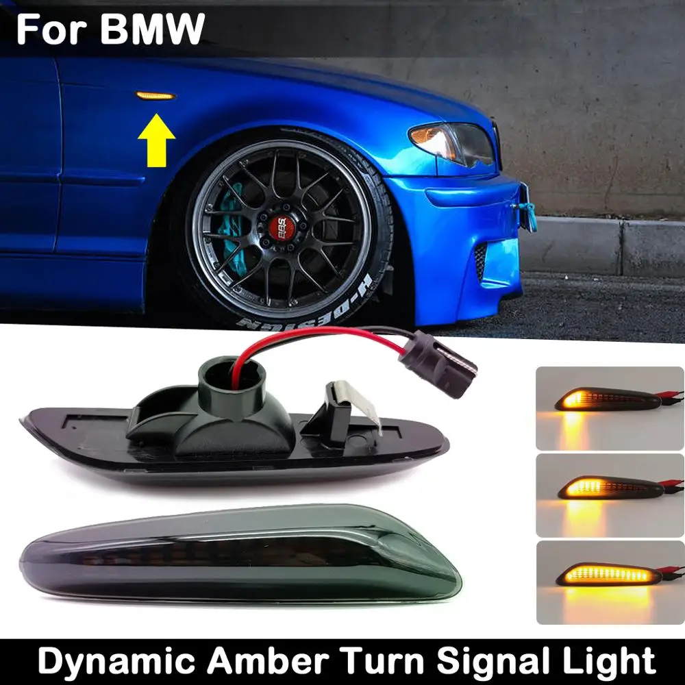 Для BMW E46 E60 E61 E81 E82 E83 E84 E87 E88 E90 E91 E92 E93 дымчатые линзы светодиодный Авто Боковой