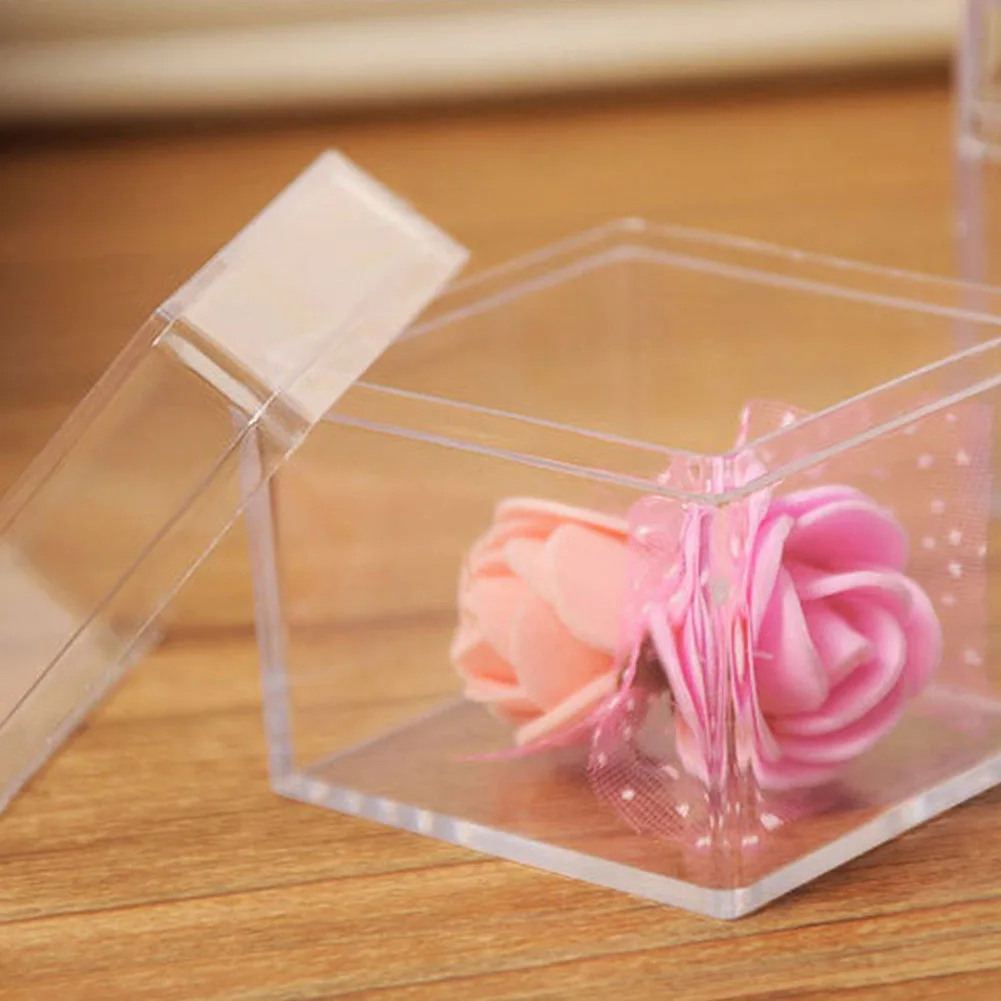 

Round Storage Container with Lids Mud Clay Storage Box Candy Gift Organizer Transparent Plastic Box FPing
