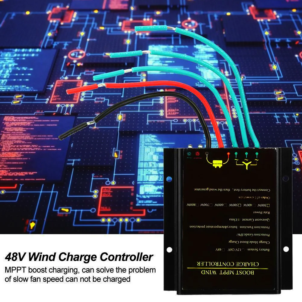 

Aluminum Durable Short Circuit Protection 12V 24V 48V Charge Controller Wind Power Safe Practical 300W 600W 800W Waterproof