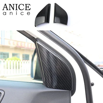 

2pc Carbon fiber color ABS Door Speaker Audio Ring Cover trim fit For Ford Focus 2019