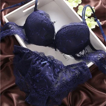 

HIRIGIN Newest Women's Push Up Embroidery Sexy Lace Floral Bra Sets Panties Underwear 5 Colors