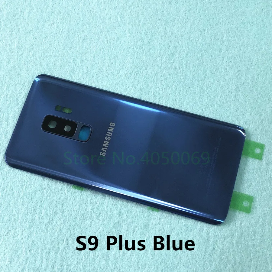 Чехол для SAMSUNG Galaxy S9 Plus S9+ G965 SM-G965F S9 G960 SM-960F со стеклянным задним аккумулятором, запасной чехол для задней двери - Цвет: S9 Plus blue
