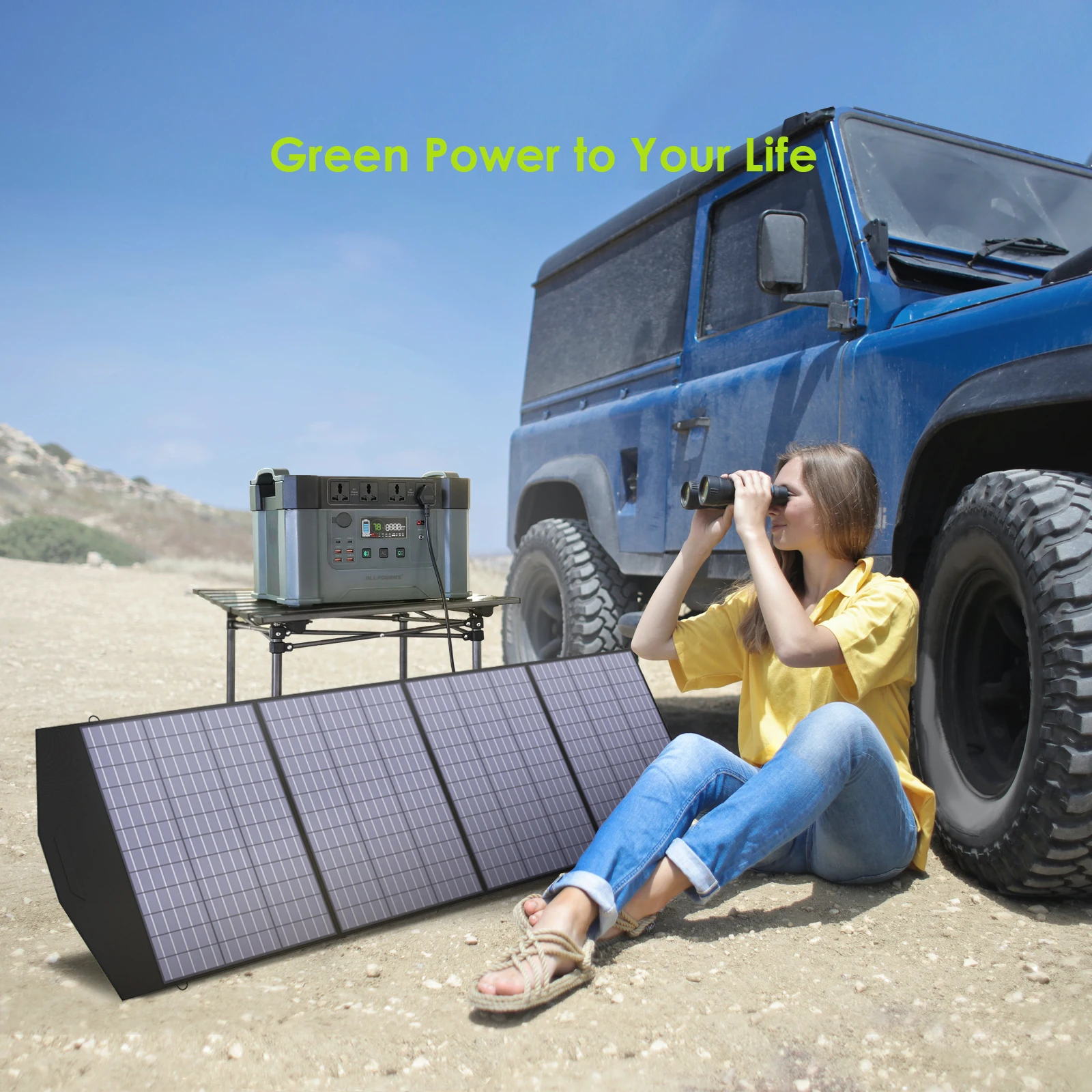 ALLPOWERS 18V Foldable Solar Panel,  60/100/140/200W Mobile Solar Charger for Power Supply, Laptop, Solar Generator, Fishing