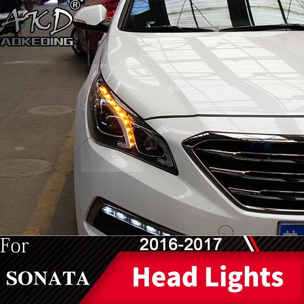 Фара для автомобиля hyundai Sonata- MK9 головной светильник s противотуманный светильник s дневной ходовой светильник DRL H7 светодиодный Биксеноновая лампа автомобильные аксессуары