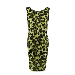 Для беременных облегающее женское леопардовое платье с принтом пляжное летнее платье пуловер модный мини для беременных без рукавов