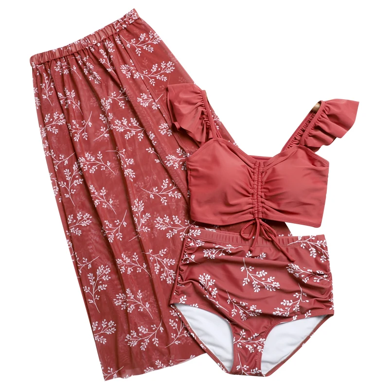 Женский летний сексуальный комплект бикини с юбкой, купальный костюм, купальник, купальный костюм, купальный костюм, одежда для отдыха, купальные костюмы