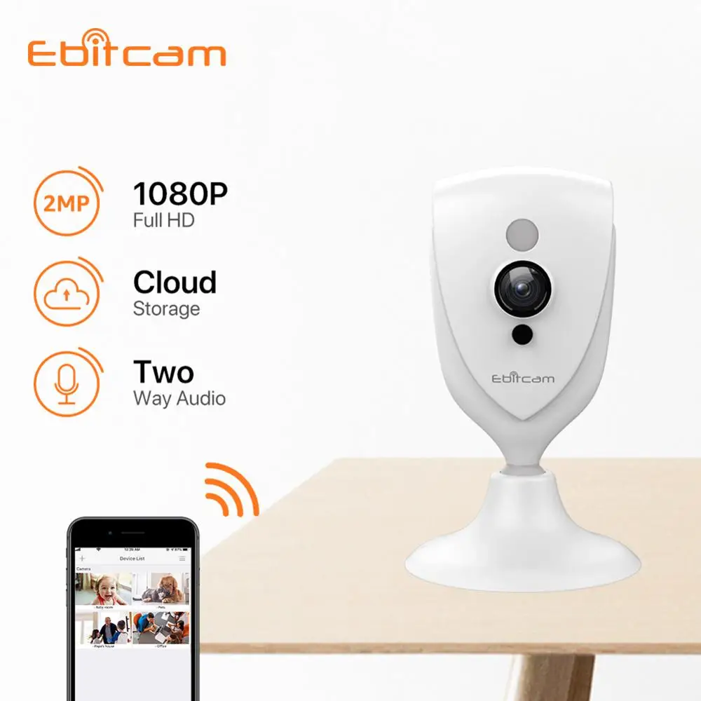 Ebitcam облачные вычисления мини IP Wifi камера 1080p SD карта Скрытого видеонаблюдения