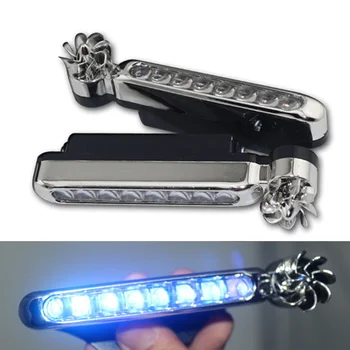 

2Pcs Universal Wind Energy Car Daytime Running Lights 8 LED Daylight Headlight Lamp No External Power Supply JA55