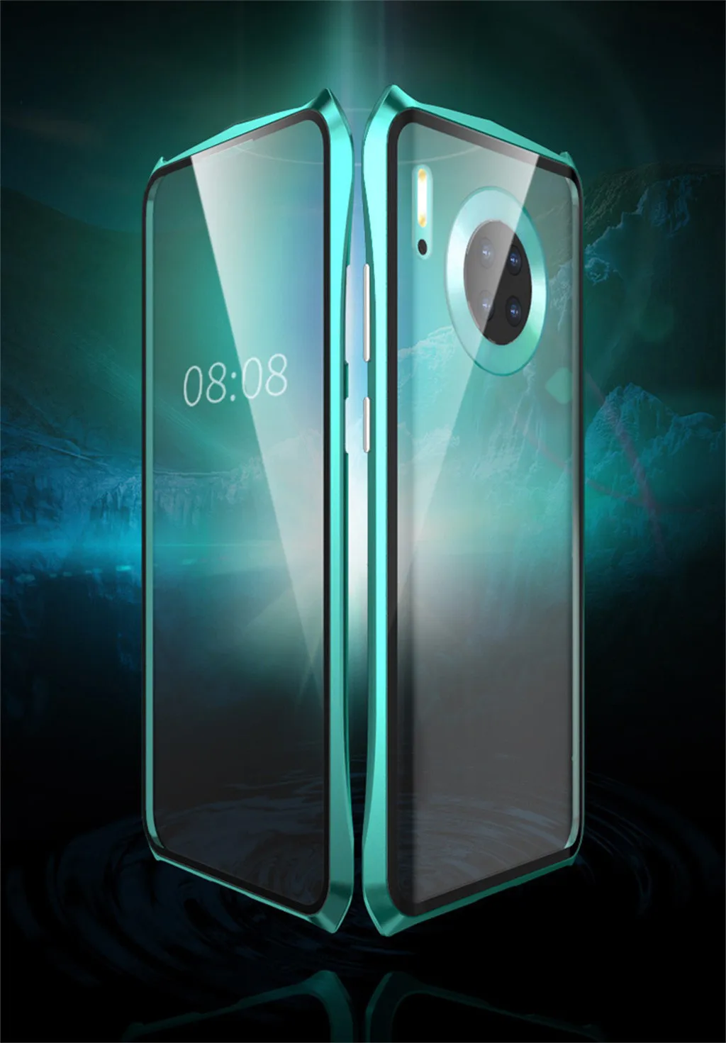 Для HUAWEI mate 30 Pro 6,53 дюймов металлический магнитный адсорбционный бампер Прозрачный жесткий чехол из закаленного стекла Роскошный чехол для телефона