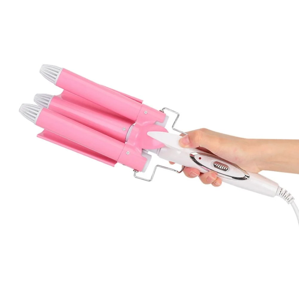 25mm Professional Three Tubes Hair Curler Ceramic Curling Iron Salon Household Hairstyle Tool