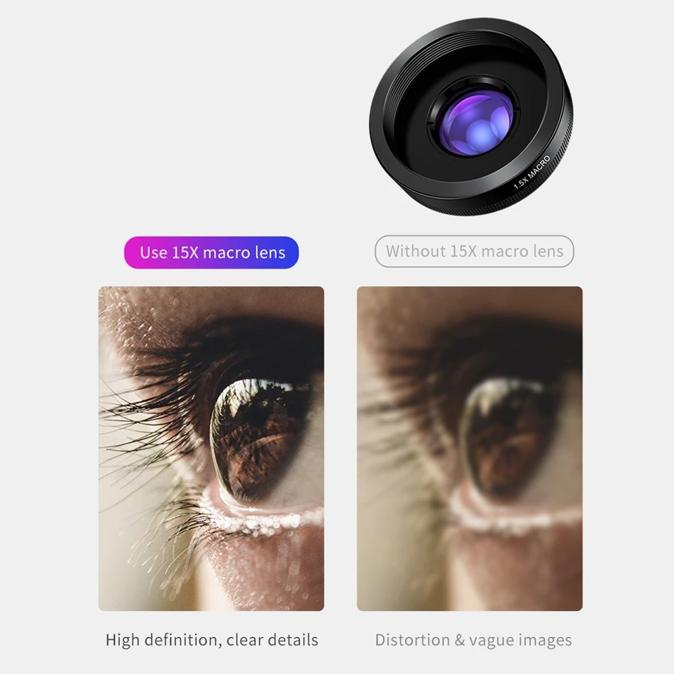 ROCK HD объектив камеры телефона Комплект 3 в 1 Широкоугольный макро объектив "рыбий глаз" Объективы для мобильных телефонов с зажимом для iPhone Мобильные телефоны Samsung