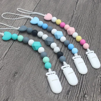 

Toddler Silicone Pacifier Chain Teether Anti-drop Pacifier Clip Baby Molar Beads Chewbeads Fun Toy Birthday Shower Gifts