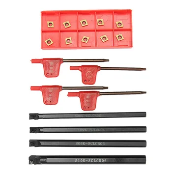 

2020 New 4 Set Lathe Turning Tool Holder Boring Bar + Indexable Inserts Wrench Kit For Machining High Quality