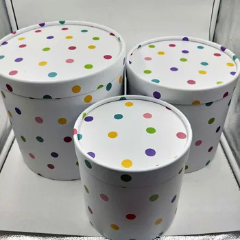 

M008-Large cylinder box 3 piece set kraft paper box with hand gift box Korean wave gift box