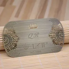 Бронзовый Ретро стиль вырез и нержавеющая сталь с гравировкой визитная карточка металлическая членская карта индивидуальная печать