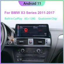 10.25” Qualcomm Android 11 Stereo Head Unit for BMW X3/X4 F25/F26 CIC/NBT 2011-2017 with CarPlay Auto GPS Navigation 4G LTE BT