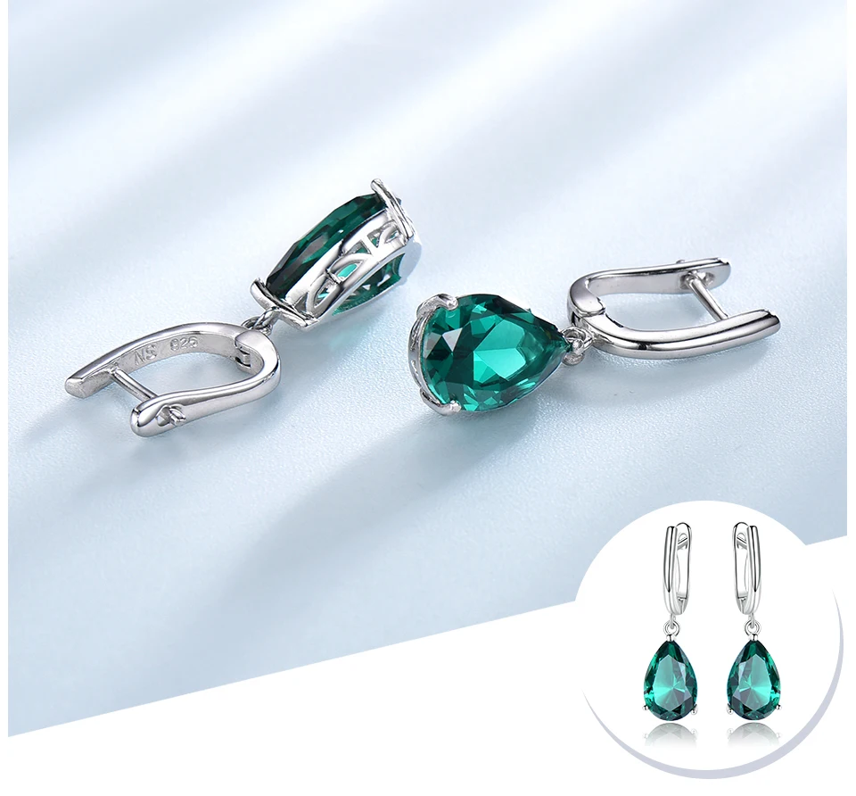 UMCHO &nbsp;&nbsp;Emerald 925 sterling silver earring for women EUJ094E-1-pc (4)