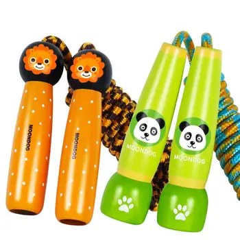 

Kids Cartoon Animal Wooden Handle Play Entertainment Adjustable Skipping Rope Children Gift outdoor indoor Children Skipping Rop