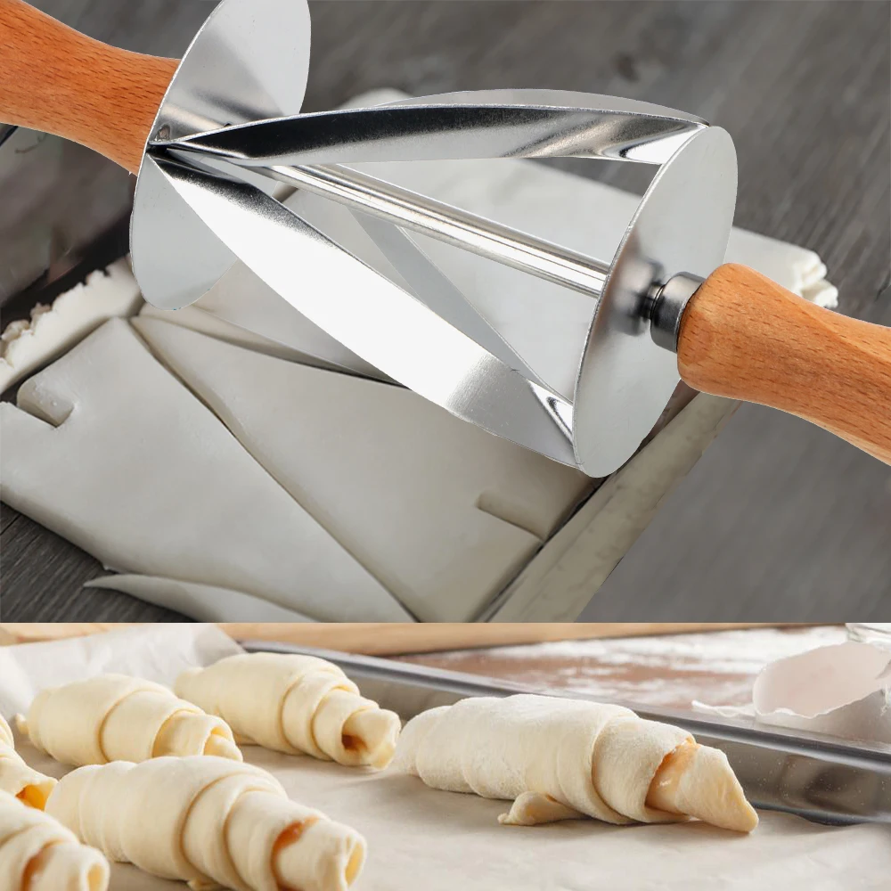 Pastry Rolling Cutter For Making Croissant Bread Dough Baking Tool Stainless Steel
