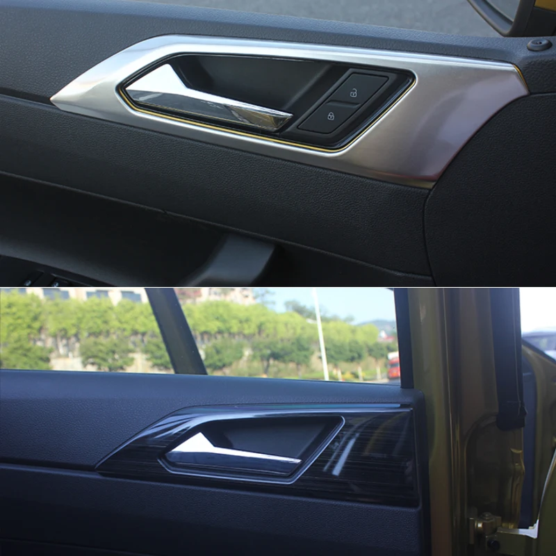 4 шт. для Volkswagen Polo Virtus MK6 AW- автомобильный Стайлинг внутренняя дверная рама с блестками декоративная наклейка Аксессуары для внутренней рамы