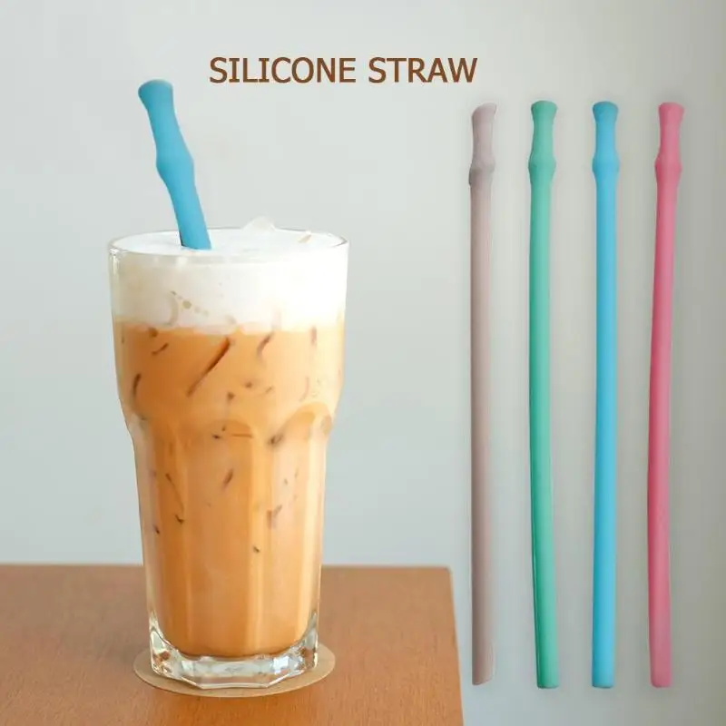 Многоразовые сверхдлинные гибкие складные прямые соломинки 1 шт. домашние