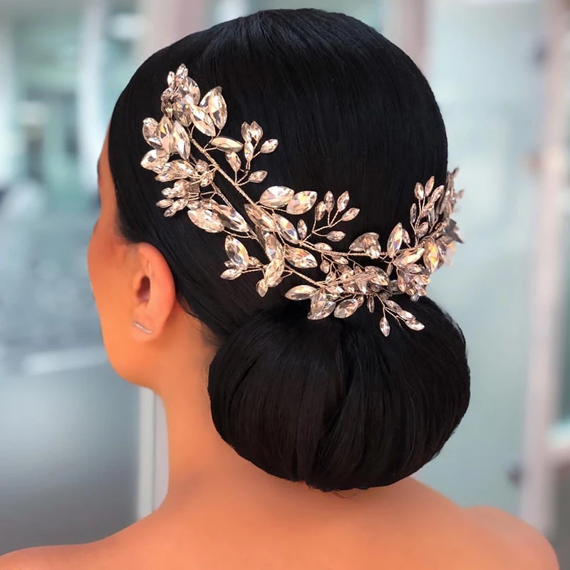 Acessórios de Cabelo Faixa de Cabelo Coroa de Prata Moda Casamento Macio Diamantes Nupcial Tiara Strass Bandana Feminino Headpiece A435 1 faixa de cabelo diamantes nupcial tiara coroa
