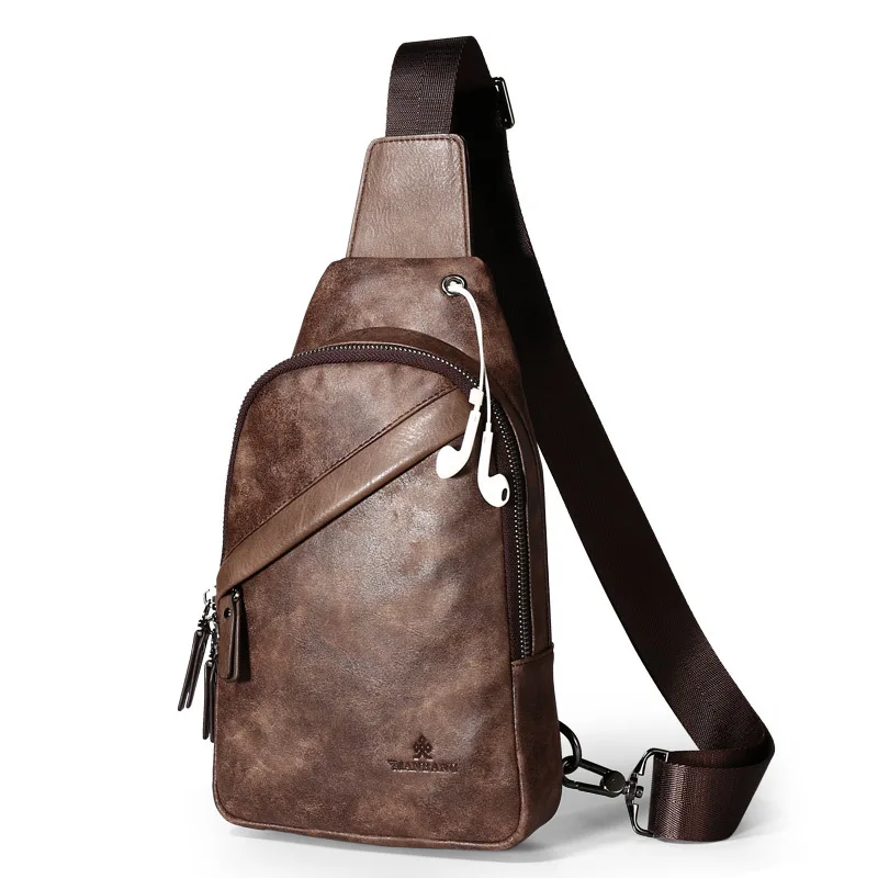 

ManBang Chest Pack MEN'S Messenger Bag Casual Sports Shoulder Bag Men Youth Korean-style Trend Backpack