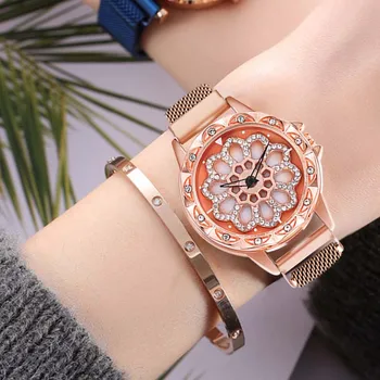 

WJ-8052 Rotatable Dial Lucky Women Watches Fashion Luxury Diamond Wristwatch For Female Magnetic Ladies Watch kol saati relogio