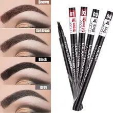 2 г, натуральные водостойкие чернила для татуажа бровей, ручка с четырьмя когтями, кисть для бровей, карандаш, жидкий стойкий макияж, косметика, 4 цвета