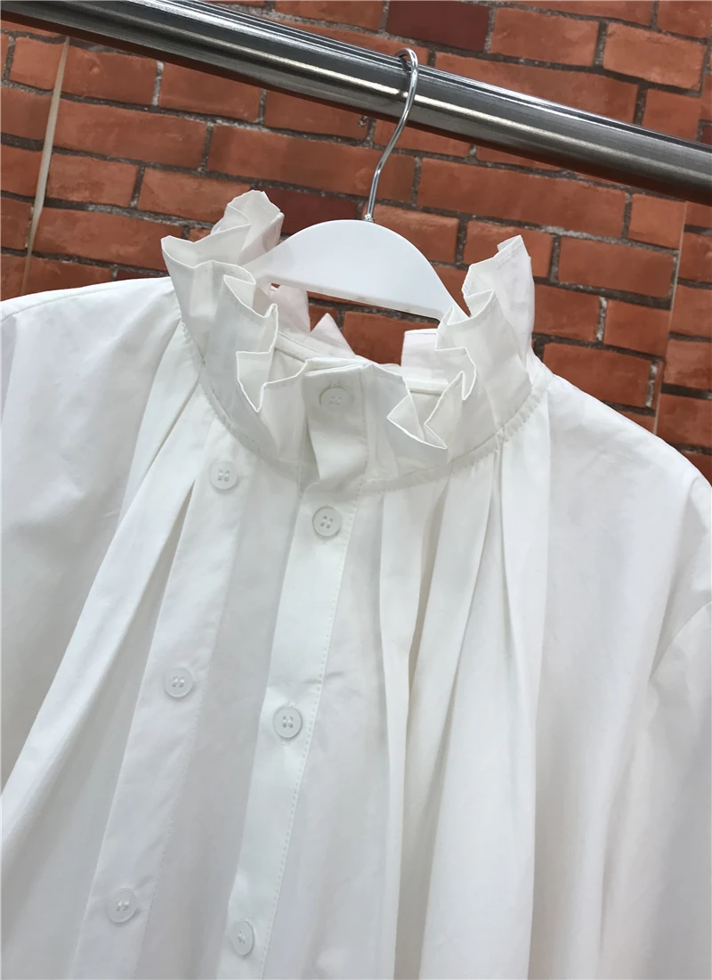 LANMREM French style ruffled collar patchwork
