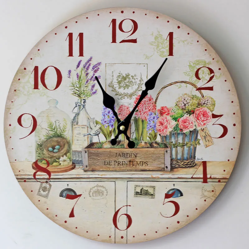 Ретро электронные часы Reloj механизм украшения дома настенные часы декоративные цветы дизайн настенные часы для комнаты кухонные часы