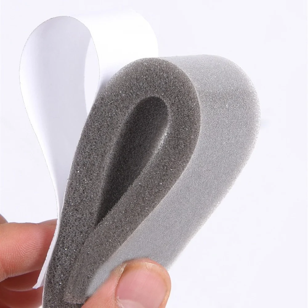2 Roll Self Adhesive Door Window Sealing Strip Sponge Foam Insulation Tape Windproof Dustproof Weather Stripping Sealing Strip