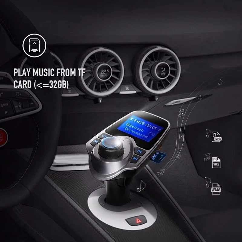Bluetooth беспроводной автомобильный комплект MP3-плеер fm-передатчик радио адаптер USB зарядное устройство USBdisk режим с кнопкой "M"