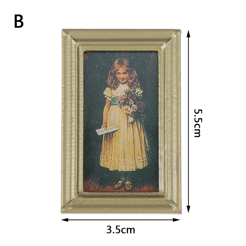 Mini Retro Oil Painting The Smile Of Mona Lisa For 1:12 Miniature Dollhouse 