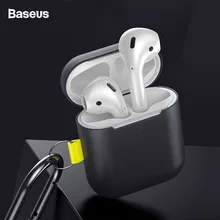 Чехол для наушников Baseus для Airpods 2 1, силиконовый чехол с крючком для AirPods, чехол, противоударный защитный чехол для Airpods Coques