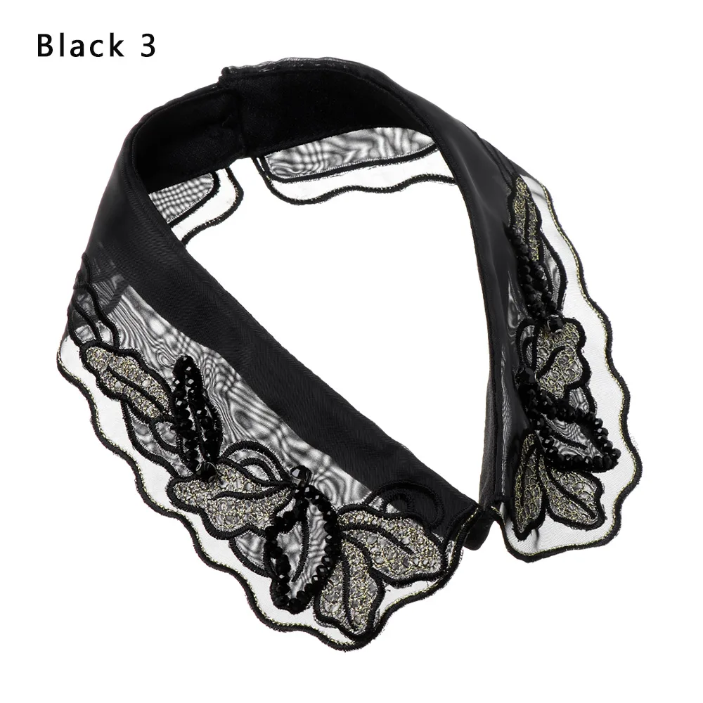Женская хлопковая кружевная ковбойская леопардовая зернистая рубашка, модная Классическая винтажная Съемная блузка с ложным воротником, аксессуары - Цвет: Black 3