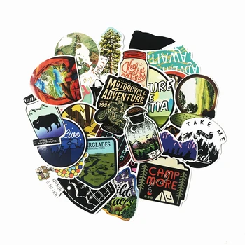 

65pcs/lot Camping Landscape Stickers Outdoor Adventure Climbing Travel Waterproof Sticker to Motorcycle car Decal