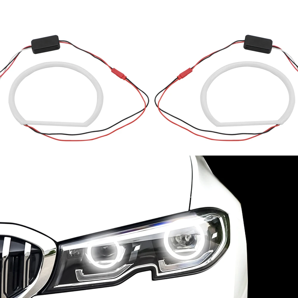 

Car SMD LED Angel Eyes Car-styling White Halo Cotton Light Ultra Bright 12V for BMW E46 Non Projector 2 x 131mm