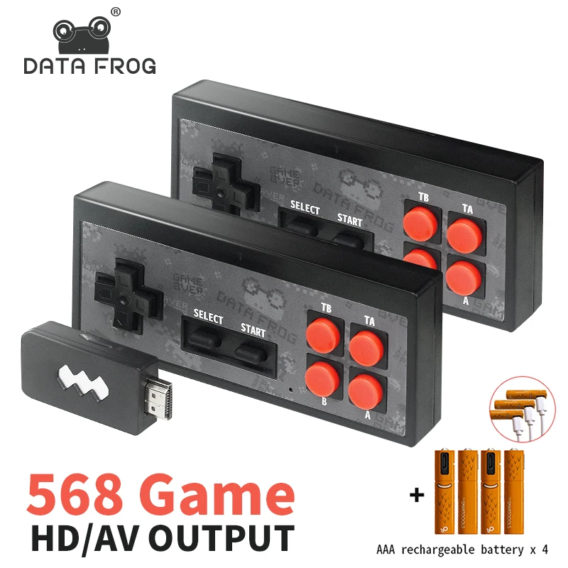 Консоль игровая Беспроводная Data Frog 8 бит 1400 + NES USB|Портативные игровые консоли| |