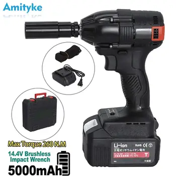 

14.4V 300NM Electric Brushless Cordless Impact Wrench Rechargeable Wrench Power Tool Accessories Torque Household Socket Wrench