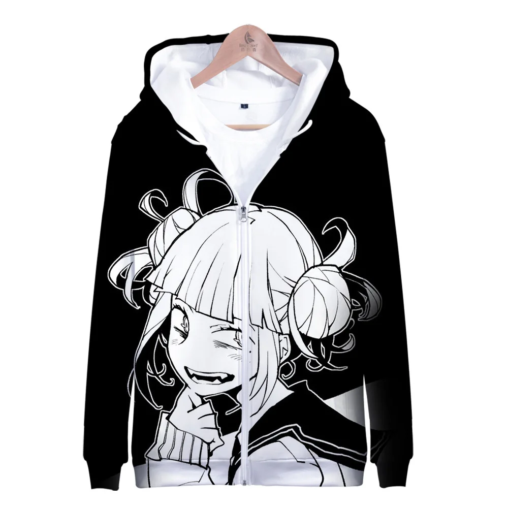 My Hero Academia Off Harajuku Anime White Zipper Hoodies
