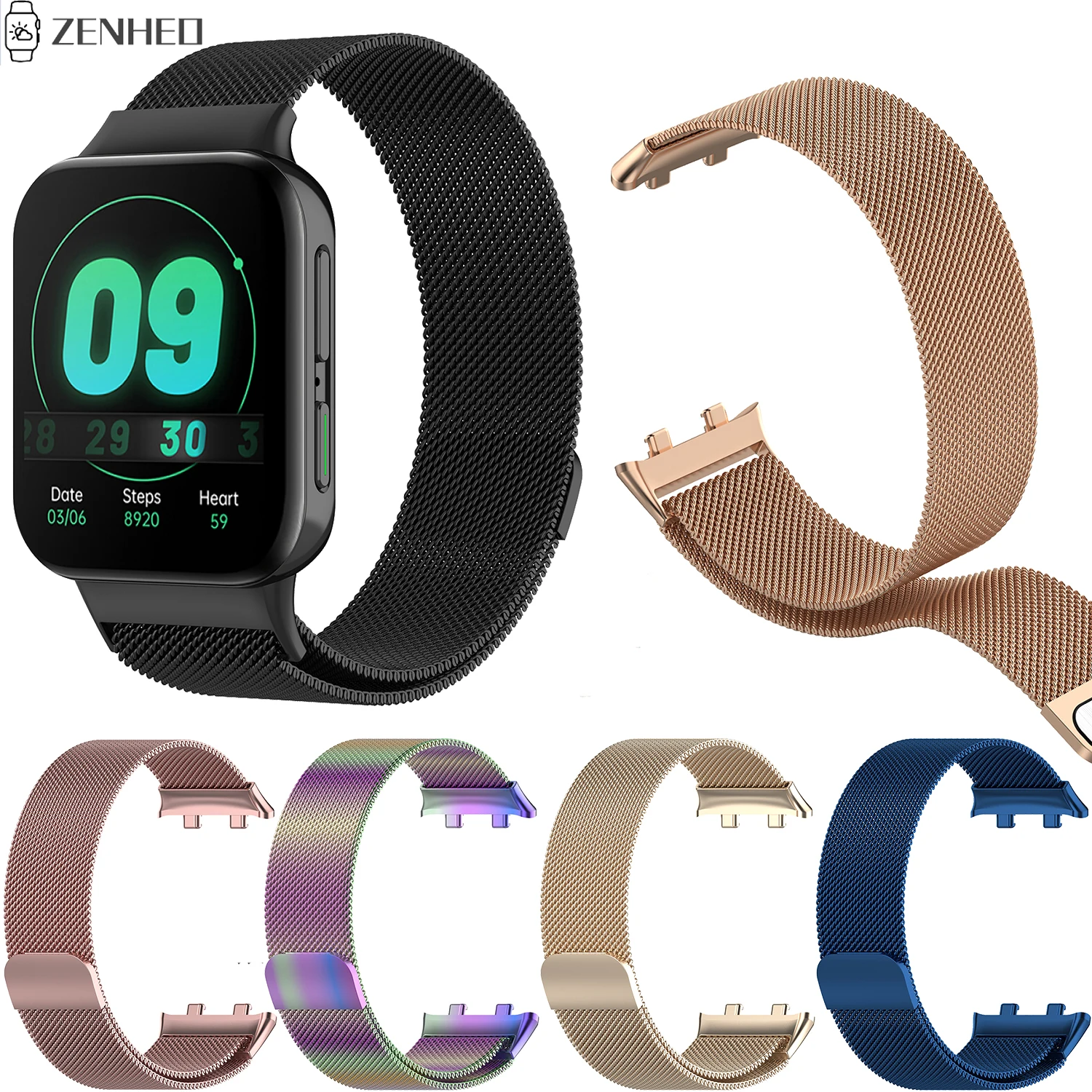 For Oppo Watch Band Milanese Stainless Steel Strap Magnetic Loop