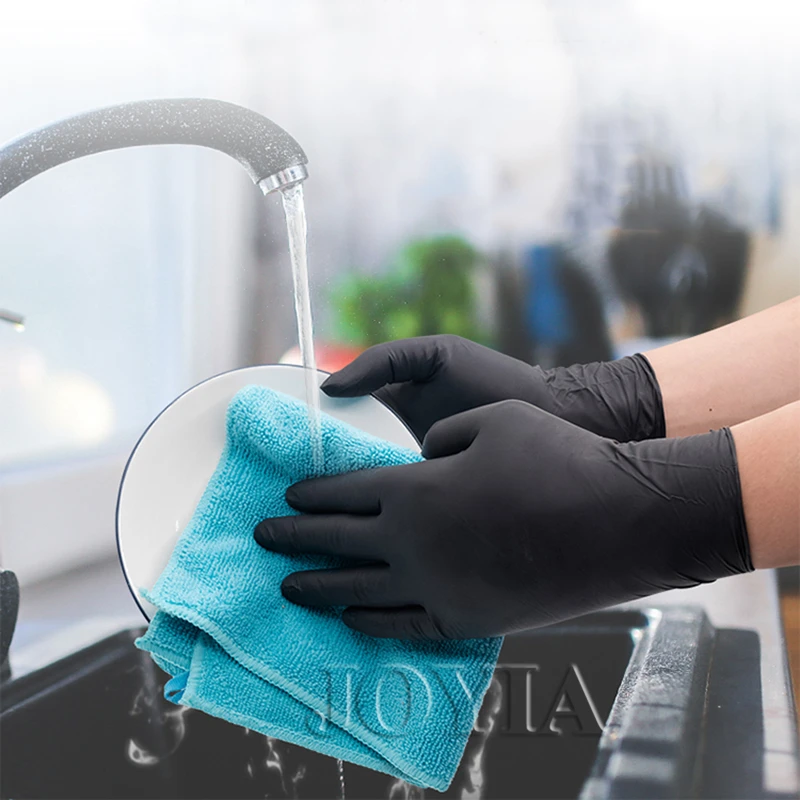 Disposable Gloves Black 100 50 20 pcs Latex Without Powder Nitrile Glove Small Large XS S M L Vinyl Food Handling No Box 4