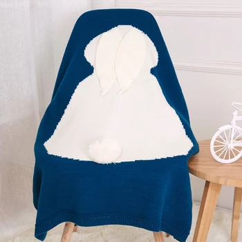 

Baby Blankets Newborn Cute Big Rabbit Ear Blanket Soft Warm Knitted Swaddle Kids Bath Towel Baby Toddler Bedding Blankets