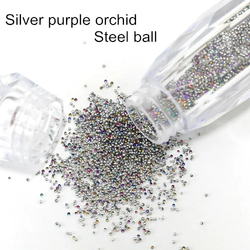 1 бутылка кристалл гравий многоцветный Мини Пикси Стразы не горячей фиксации Стразы Икра Блеск для украшения ногтей B3828 - Цвет: Silver Purple Orchid